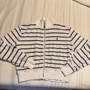 Girl’s Ralph Lauren Blue and White Striped Jacket, size L 12/14